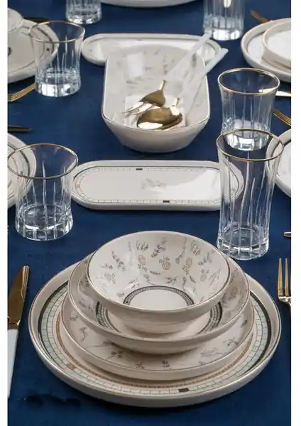 Acar Sofia 6 Kişilik 27 Parça Porselen Yemek Takımı Şık ve Kullanışlı Tasarım