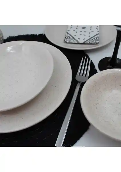 Arna 18 Parça 6 Kişilik Seramik Yemek Takımı - Şık ve Dayanıklı Sofra Seti