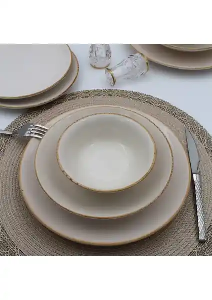 Arna Porselen 16 Parça Yemek Takımı Cappuccino Şık ve Dayanıklı Mutfak Seti