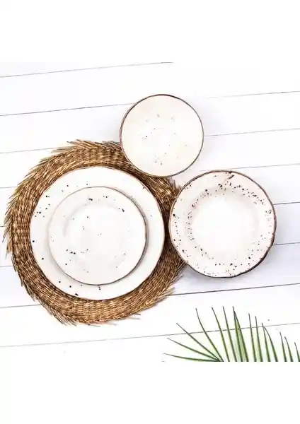 Aryıl<dı>z Tulu Porselen Yemek Takımı 24 Parça Şık ve Dayanıklı Sofra Seti