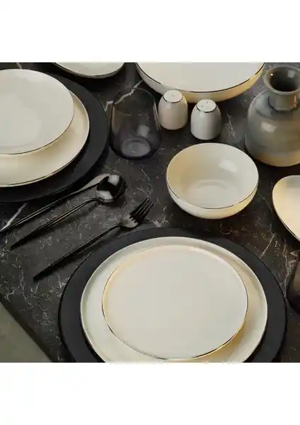 Aryılz D Lima Platin 30 Parça Beyaz Porselen Yemek Takımı - Modern ve Dayanıklı