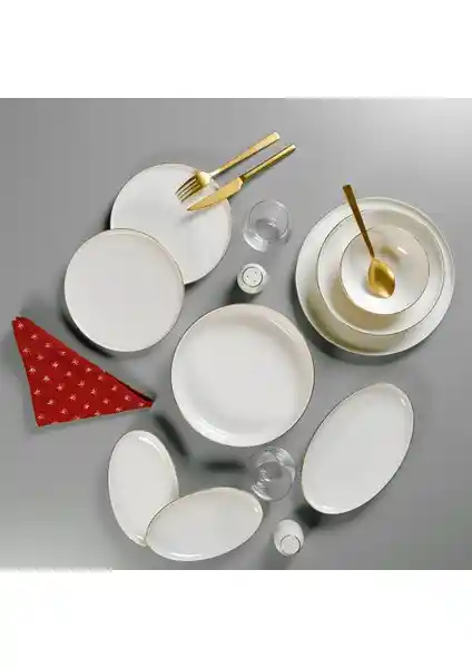 Aryılz Lima Gold 6 Kişilik Porselen Yemek Takımı Zarif ve Dayanıklı Tasarım