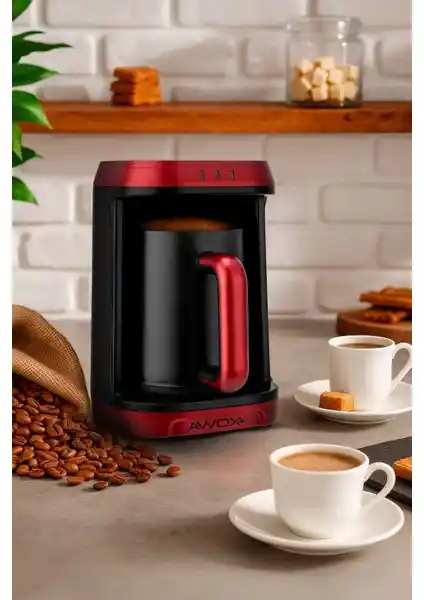 Awox Kafija Türk Kahvesi Makinesi Kırmızı: Şık ve Fonksiyonel Otomatik Kahve Makinesi