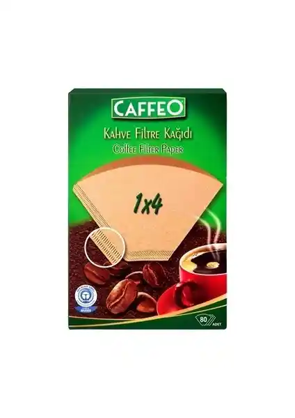 Caffeo Kahve Filtresi 1X4 80 Adet yüksek kaliteli doğal filtre kağıdı