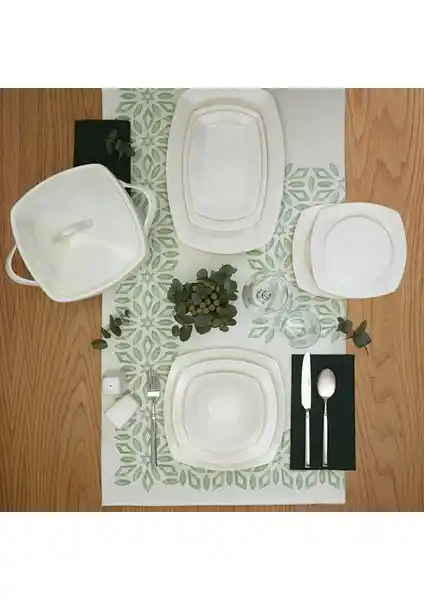 Emsan Begonya 60 Parça 12 Kişilik Porselen Yemek Takımı Modern ve Dayanıklı Tasarım
