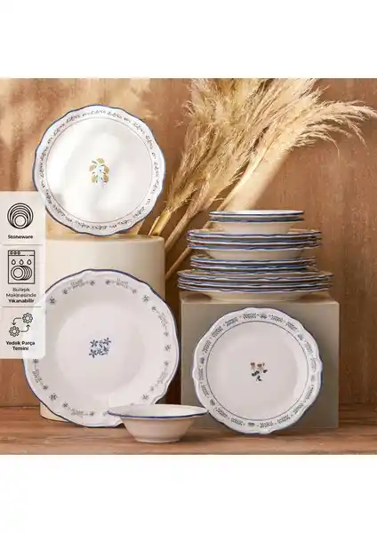 Emsan Farina Porselen 24 Parça Yemek Takımı Şık ve Dayanıklı Tasarım