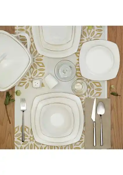 Emsan Nilüfer 60 Parça 12 Kişilik Porselen Yemek Takımı Şıklık ve Fonksiyonellik Sunar