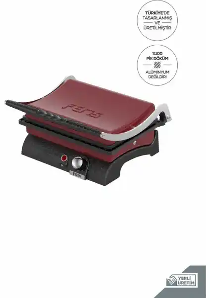 Feris Döküm Tost Makinesi Bordo: Dayanıklı ve Yüksek Performanslı Profesyonel Tost Cihazı