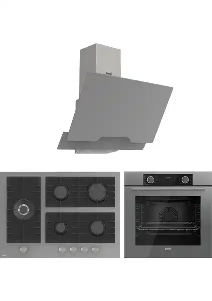 Ferre FryArt BL Modüler Serisi Gri Ankastre Seti Modern Mutfaklar İçin Fonksiyonel ve Şık Tasarım
