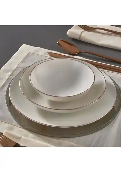 Güral Atina 18 Parça 6 Kişilik Bone Porselen Yemek Takımı Şık ve Dayanıklı Tasarım