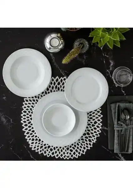 Güral Porselen 24 Parça Alfa Yemek Seti ile Şık ve Dayanıklı Sofralar Yaratın