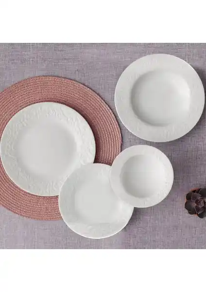 Güral Porselen 24 Parça Bronte Yemek Seti Şık ve Dayanıklı Tasarımıyla Modern Sofralar İçin