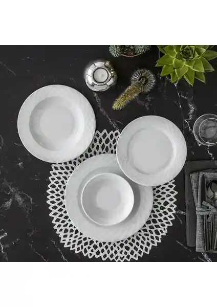 Güral Porselen Alfa 36 Parça 6 Kişilik Modern ve Dayanıklı Yemek Takımı Özellikleri