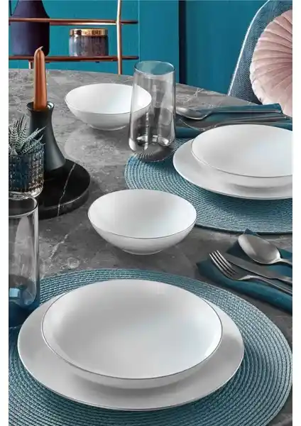 Güral Porselen Atina 12 Parça Bone Yemek Takımı Modern ve Şık Tasarımıyla Öne Çıkıyor