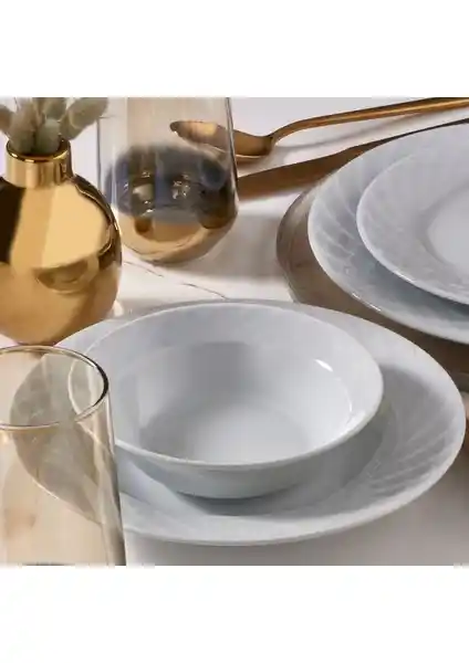 Güral Porselen Güral Alfa 18 Parça 6 Kişilik Modern ve Şık Yemek Takımı