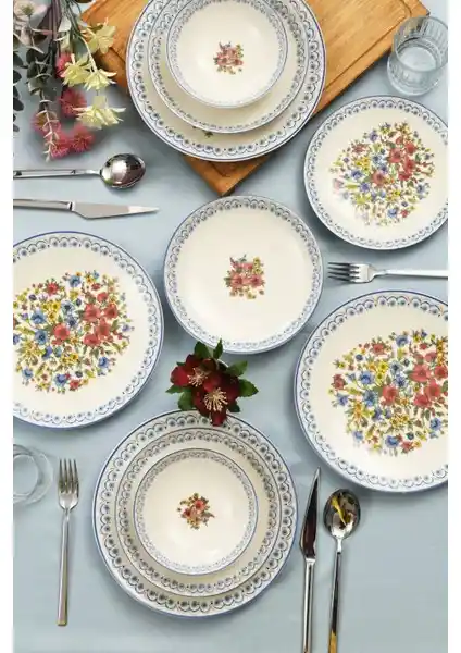 Güral Porselen Manolya 24 Parça Yemek Takımı Şık ve Dayanıklı Tasarımıyla Sofralarınıza Zarafet Katar