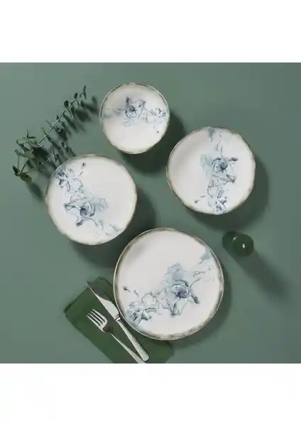 Güral Porselen Roden 24 Parça 6 Kişilik Modern Şık Yemek Takımı