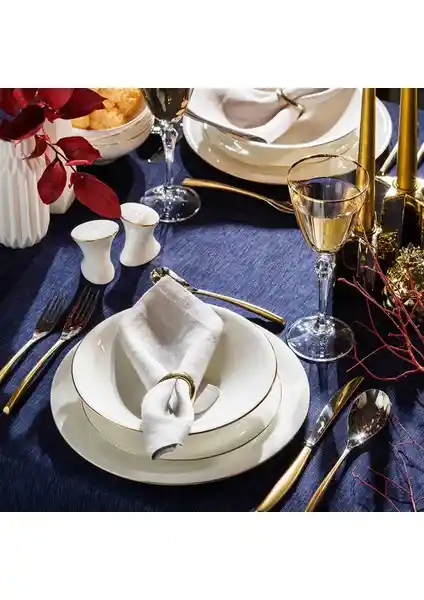 Jumbo Golda 12 Kişilik 61 Parça Porselen Yemek Takımı Şık ve Dayanıklı Tasarım