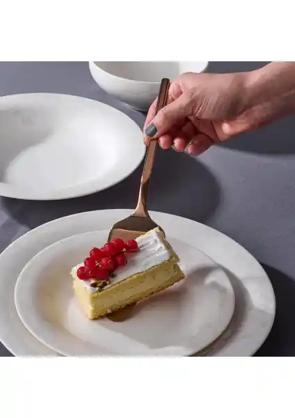 Jumbo Lily 24 Parça Bone Porselen Yemek Takımı 6 Kişilik Sofralar İçin Zarif ve Dayanıklı