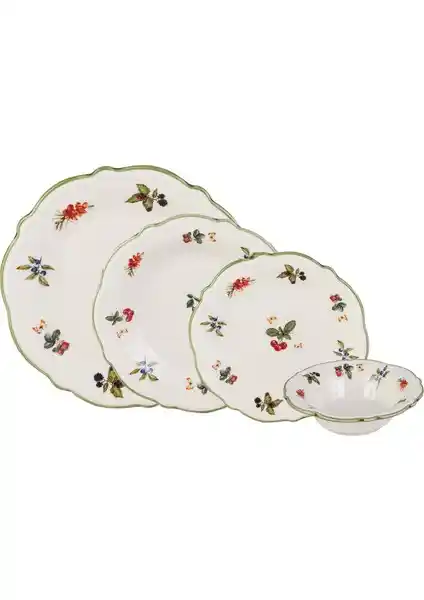 Jumbo Majestic 24 Parça Porselen Yemek Takımı 6 Kişilik Rustik ve Şık Tasarım