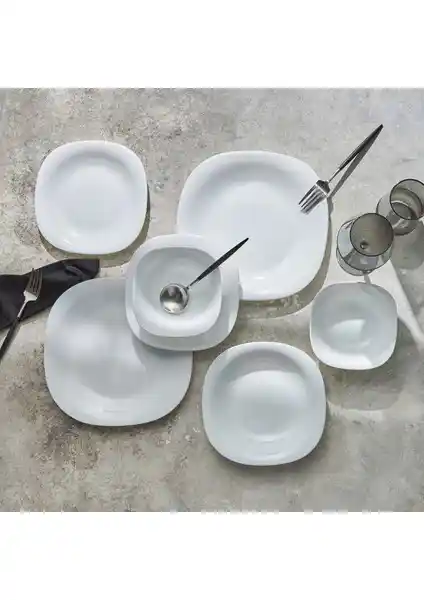 Karaca Andrea Opal 24 Parça 6 Kişilik Cam Yemek Takımı Şık ve Dayanıklı Tasarım