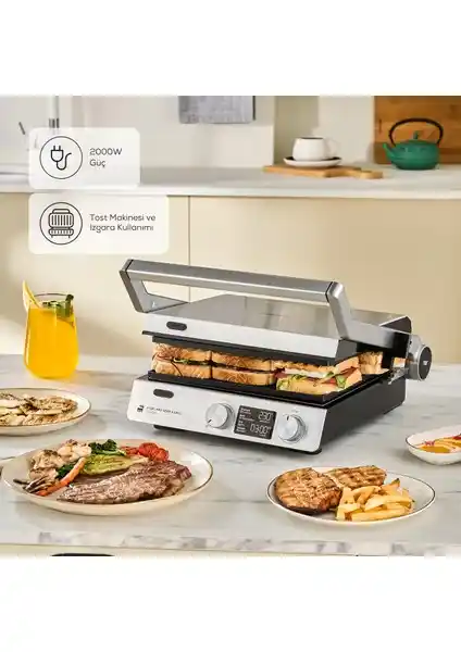Karaca Compact Steel Pro Sear ve Grill Inox 2007: Çok Fonksiyonlu Mutfak Aleti
