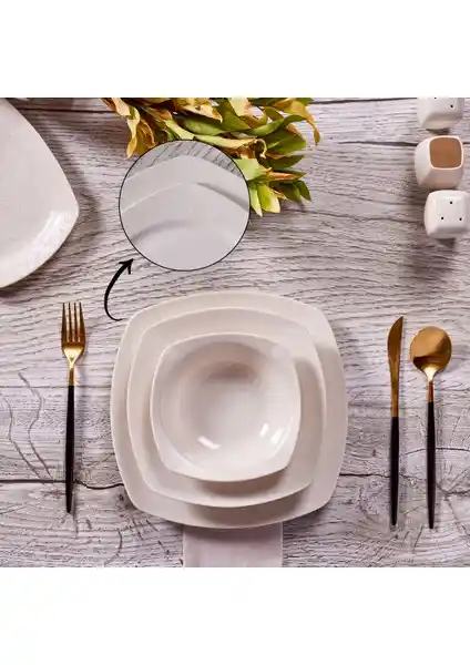 Karaca Deren 57 Parça 12 Kişilik Porselen Yemek Takımı Modern ve Şık Tasarımıyla Öne Çıkar