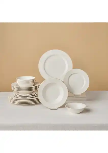 Karaca Dome Porselen 24 Parça 6 Kişilik Yemek Takımı Şık ve Dayanıklı Tasarım