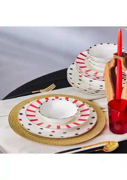 Karaca Drop 18 Parça 6 Kişilik Porselen Yemek Takımı Estetik ve Dayanıklı Tasarım