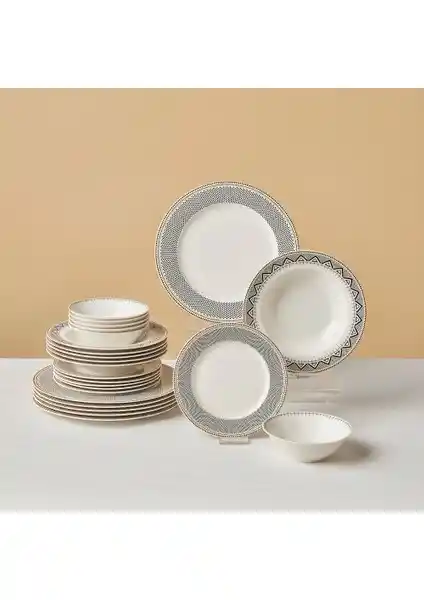 Karaca Elegance Bone Globe 24 Parça Porselen Yemek Takımı Şık ve Dayanıklı Tasarım