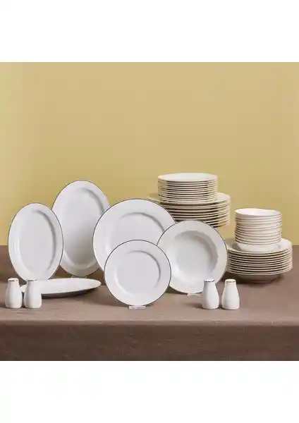 Karaca Elegance Bone Lexi 56 Parça 12 Kişilik Yemek Takımı Gold Şıklık ve Dayanıklılık Bir Arada
