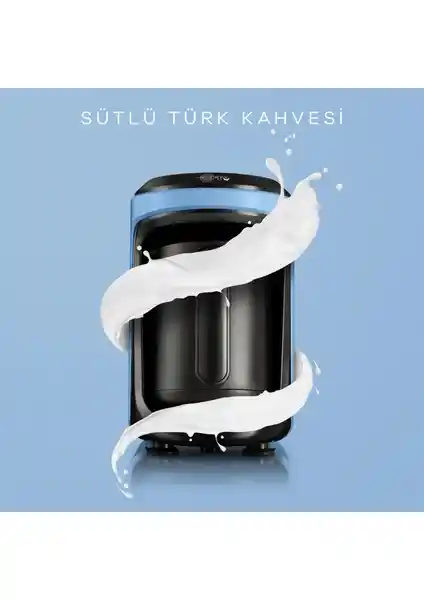 Karaca Hatır Hüps Sütlü Türk Kahve Makinesi Vintage Blue Modern Tasarım ve Kullanım Özellikleri