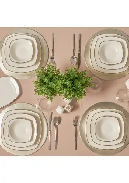 Karaca New Bone Tanya Platin 60 Parça 12 Kişilik Porselen Yemek Takımı Özellikleri