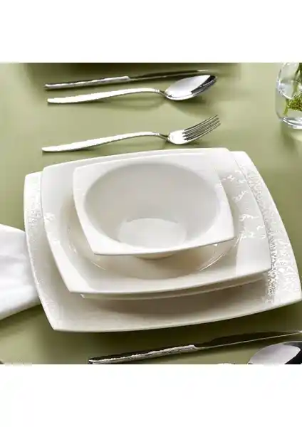 Karaca New Flava Porselen 24 Parça Yemek Takımı Modern ve Şık Tasarımıyla Günlük ve Davet Sofralarına Uygun