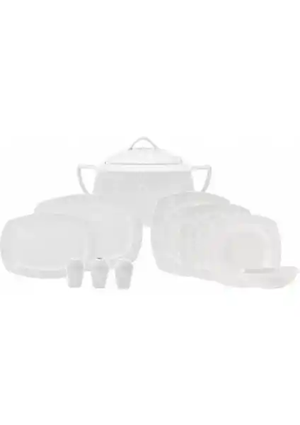 Karaca New Suha Cream 60 Parça Porselen Yemek Takımı 12 Kişilik Modern ve Şık Tasarım