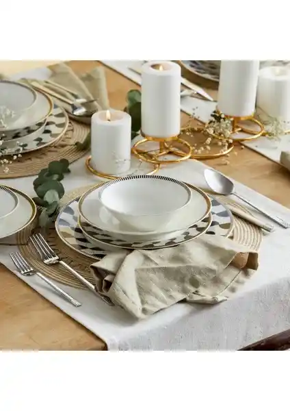 Karaca Phoenix 24 Parça 6 Kişilik Porselen Yemek Takımı Modern ve Şık Tasarım