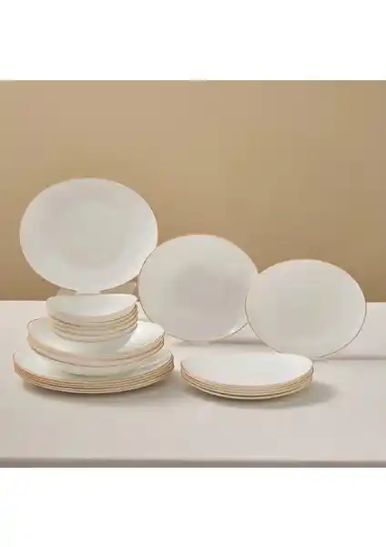 Karaca Pure 24 Parça 6 Kişilik Gold Yemek Takımı Şık ve Modern Tasarım