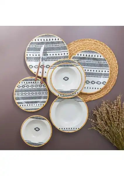 Karaca Saba 24 Parça 6 Kişilik Porselen Yemek Takımı Şık ve Dayanıklı Sofra Seti