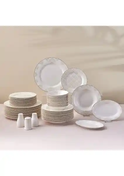 Karaca Siena Bone Collection 53 Parça 12 Kişilik Yemek Takımı Gold Şık ve Dayanıklı Tasarım