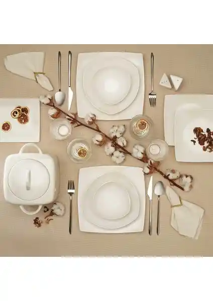 Karaca Şila Porselen 60 Parça 12 Kişilik Yemek Takımı Zarif ve Dayanıklı Tasarım