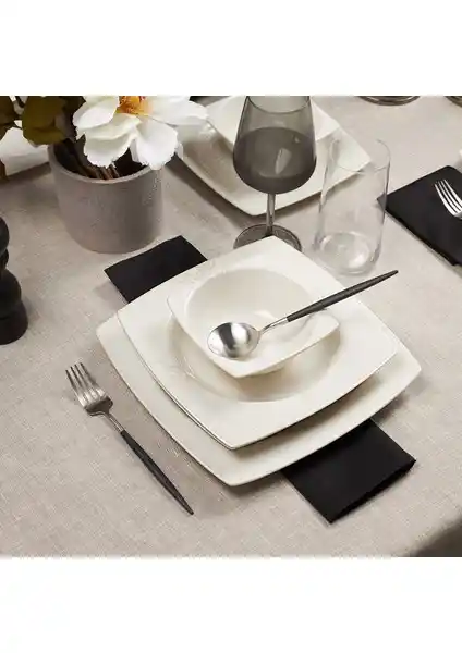 Karaca Square Bone Royal Lace 24 Parça 6 Kişilik Porselen Yemek Takımı Ürünü Özellikleri