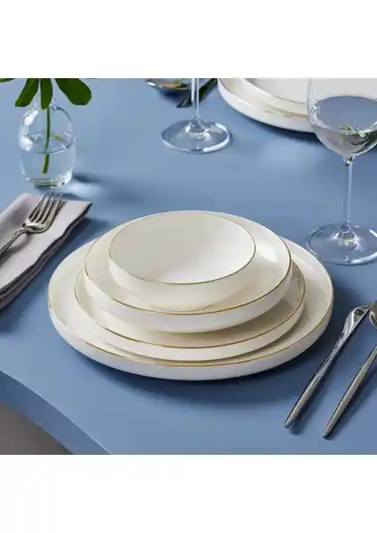 Karaca Stream Bone Satürn 24 Parça Yemek Takımı Modern ve Şık Tasarımıyla Günlük ve Özel Kullanım İçin