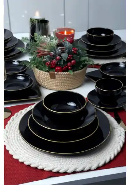 Keramika Ege Gold Yemek ve Kahvaltı Takımı: Şık ve Dayanıklı 44 Parça Seti