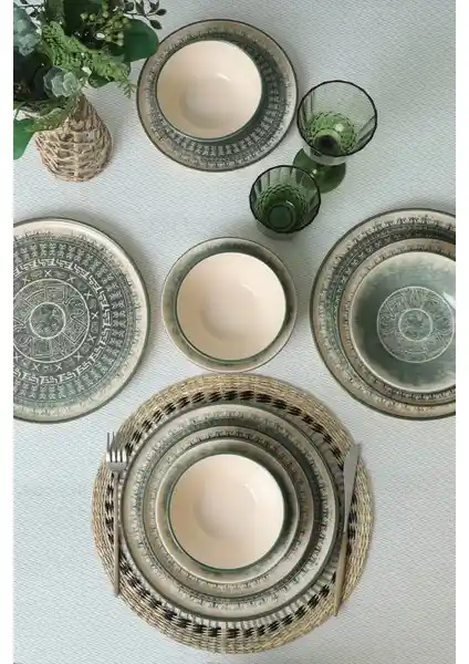 Keramika Maya Yemek Takımı: Modern ve Dayanıklı 24 Parça Şık Sofra Seti
