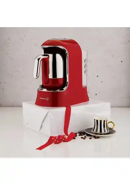 Korkmaz Kahvekolik Aqua Kırmızı: Modern Tasarım ve Gelişmiş Teknolojiyle Kahve Keyfi