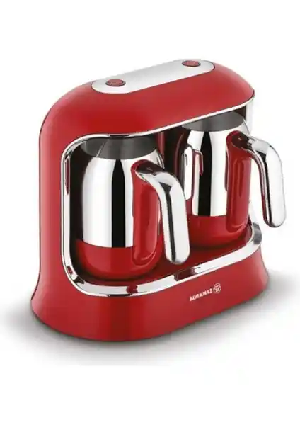 Korkmaz Kahvekolik Twin KırmızıKrom Otomatik Kahve Makinesi: Modern Tasarım ve Üstün Performans