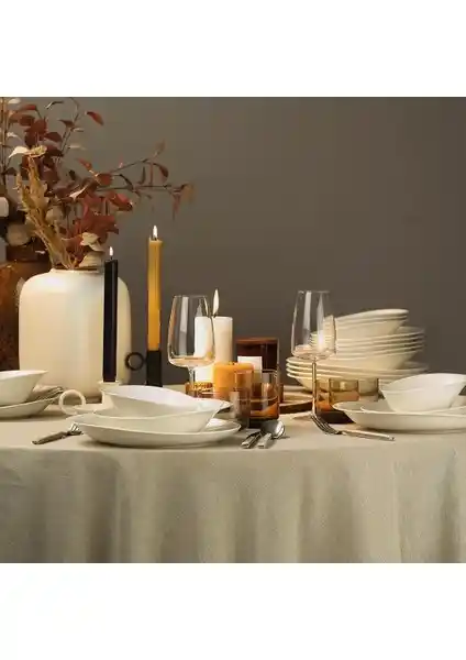 Kütahya Porselen 52 Parça Beyaz Yemek Takımı Modern ve Dayanıklı Tasarım