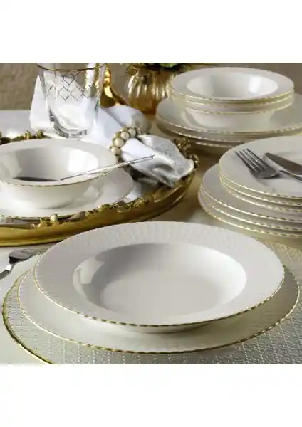 Kütahya Porselen Bone İron 24 Parça Yemek Takımı Şık ve Dayanıklı Tasarım