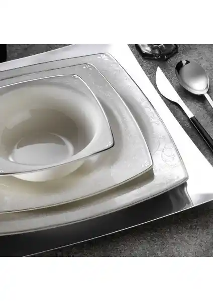 Kütahya Porselen Bone Mare 62 Parça Yemek Takımı Şık ve Dayanıklı Sofra Seti