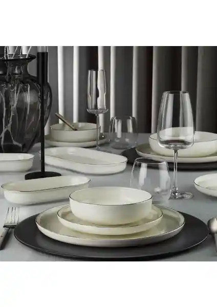 Kütahya Porselen Bone Moderna 26 Parça Yemek Takımı Şık ve Fonksiyonel Tasarım